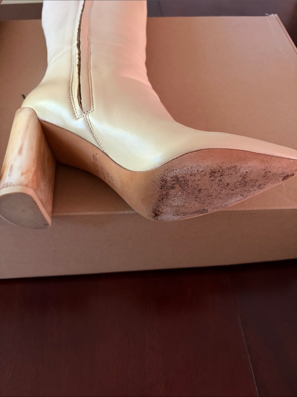 Vince Pilar Macadamia Le Pointed-Toe Leather Boots - Picture 3 of 13